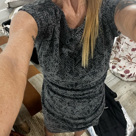 Ann Taylor Gray Patterned Dress - Picture 2 of 3